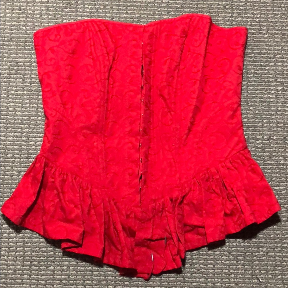 Betsey Johnson corset peplum top